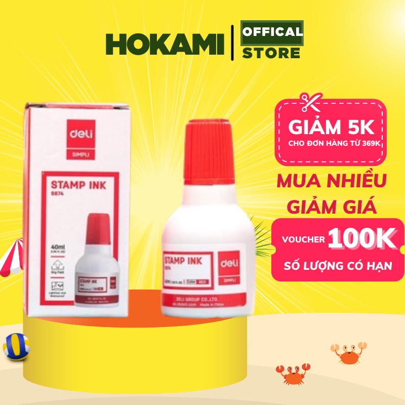 Mực dấu đỏ deli 9874 - hokami store