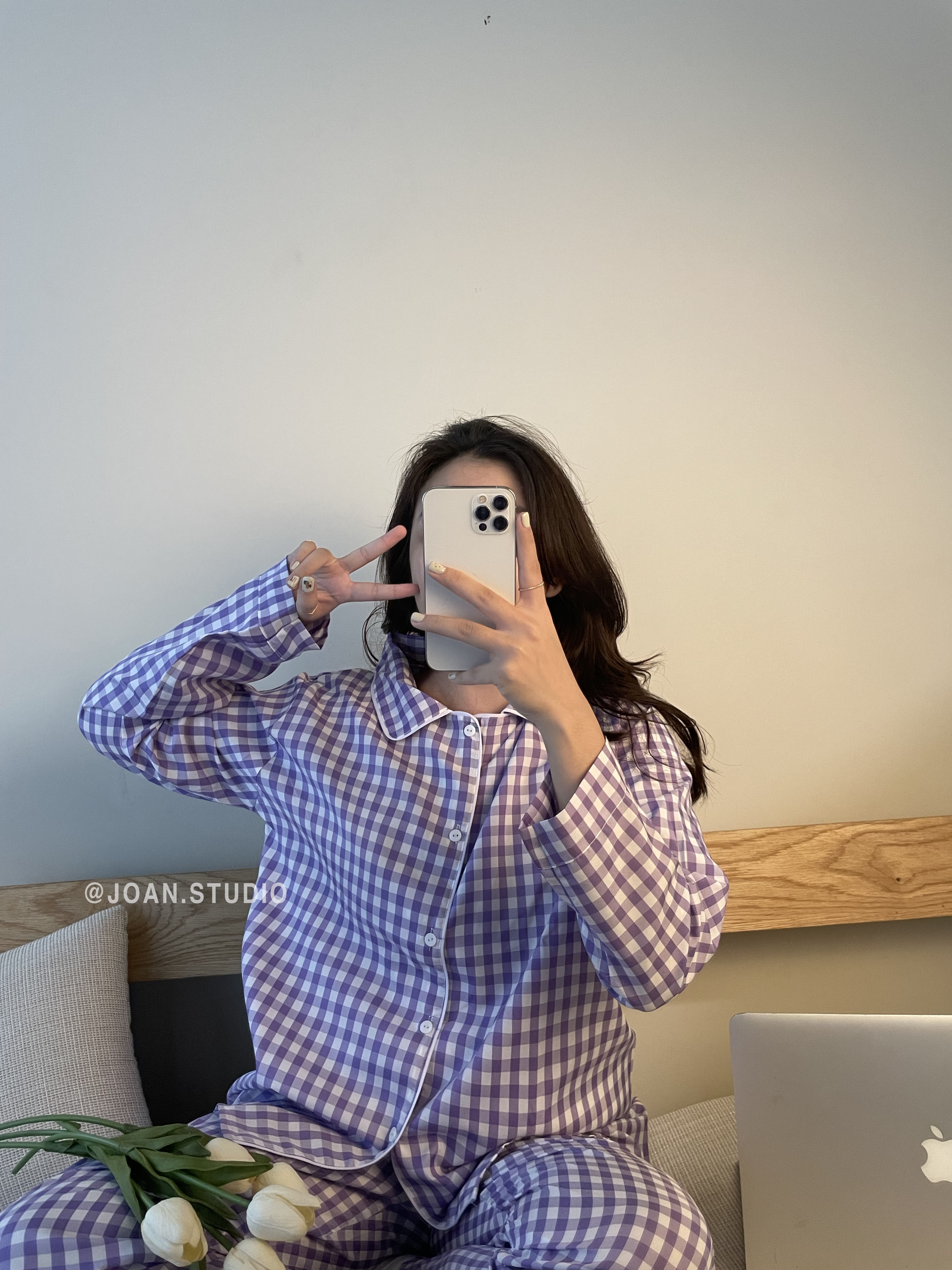 [LONG CARO PYJAMA] - Đồ Ngủ Nữ, Đồ Mặc Ở Nhà Chất Kate Bộ Dài