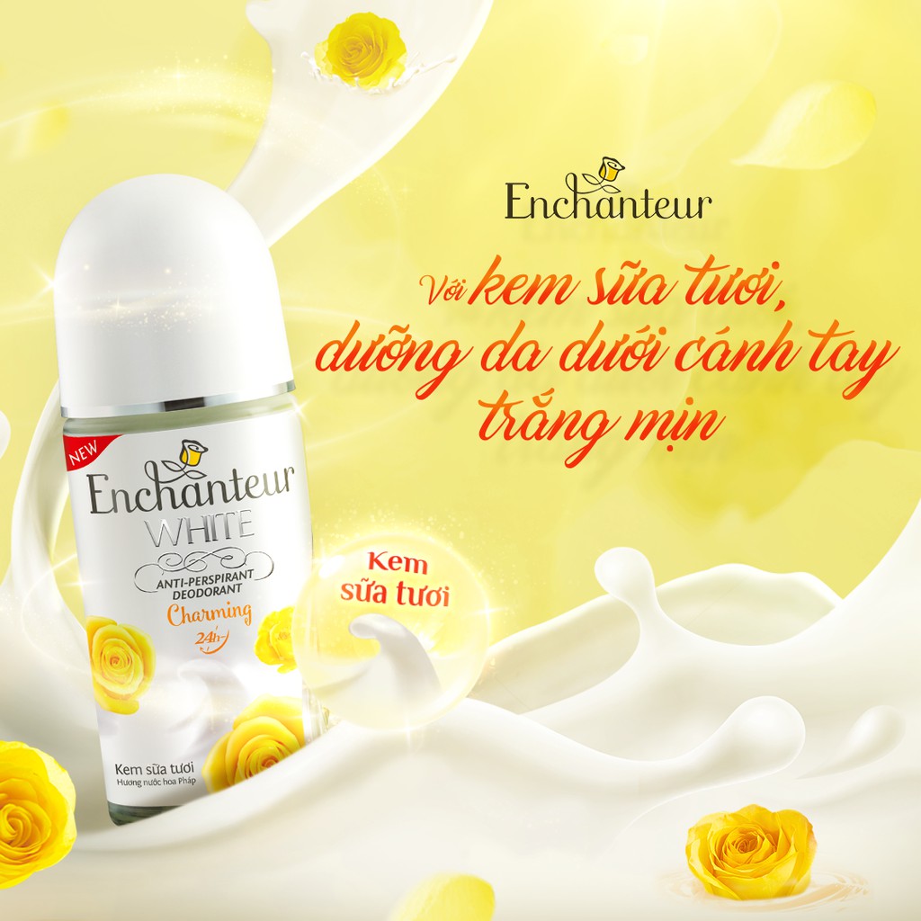 Lăn khử mùi trắng da Enchanteur White Charming 50ml