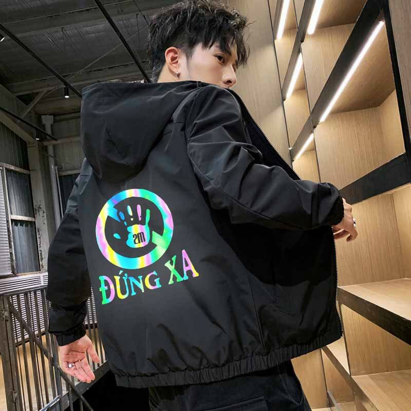 Áo Khoác Dù Phản Quang Nam Nữ, in Bàn Tay Kèm Chữ Đừng Xa Phong Cách, Mẫu Mới. DT