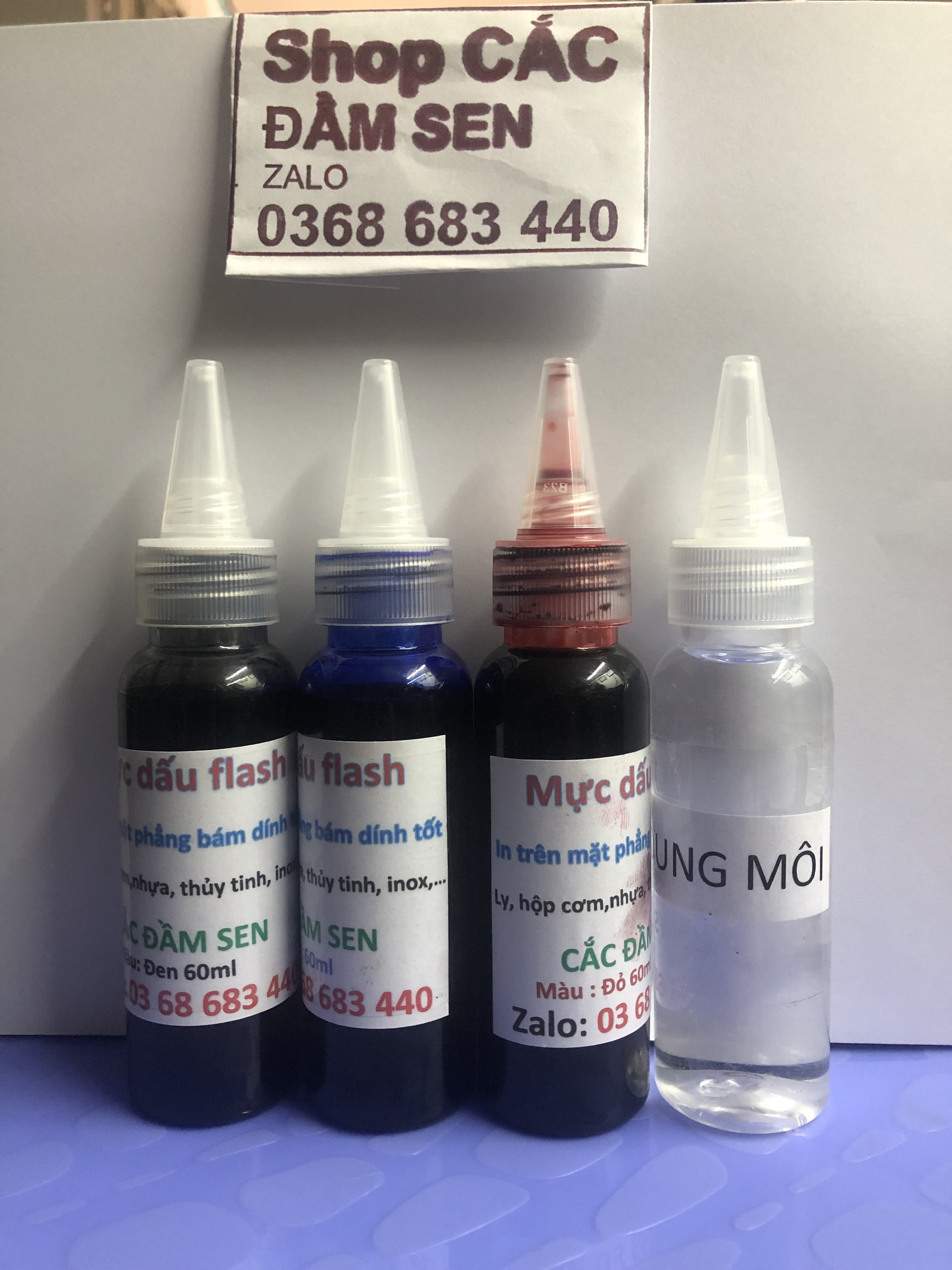 MỰC ĐÓNG DẤU FLASH LỌ 50 - 60ML