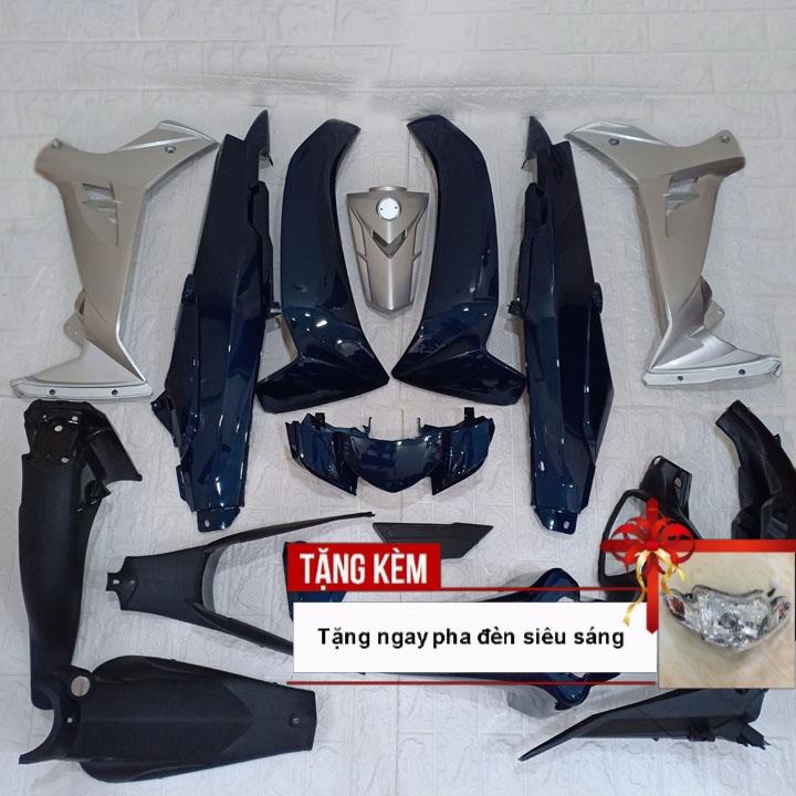 [MIỄN SHIP - TẶNG LUÔN CẢ PHA ĐÈN SIÊU SÁNG] Bộ dàn áo xe SIRIUS . nhựa ABS nguyên sinh cao cấp màu XANH NHỚT , phanh cơ - có TẶNG THÊM BỘ TEM xịn, đồ phụ tùng xe máy giá rẻ