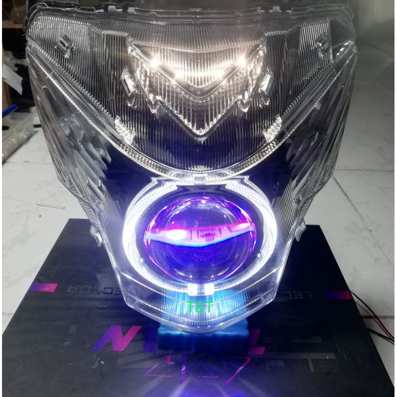 [HCM]Pha Đèn Satria Lên Sẵn Bi Led Titan Black