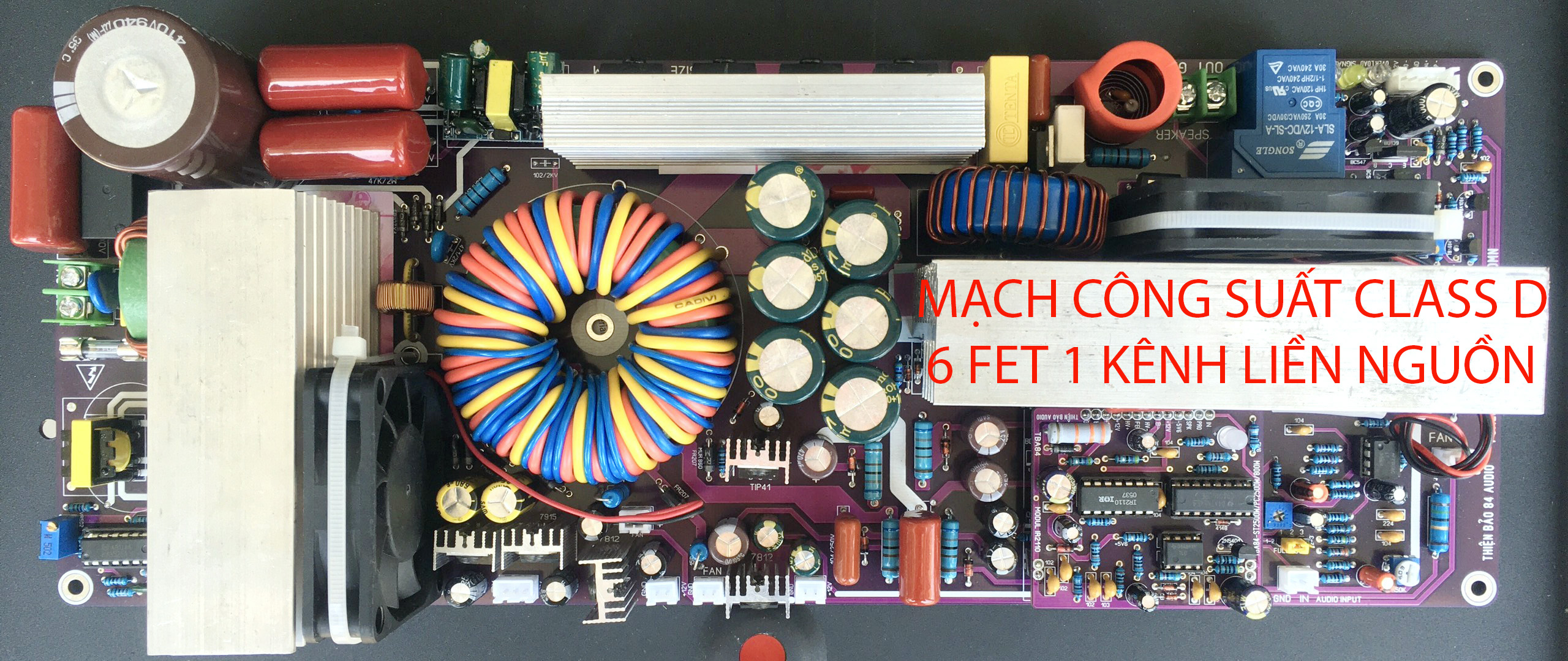 Mạch Công Suất ClassD 6 fet Mono Liền Nguồn 220V