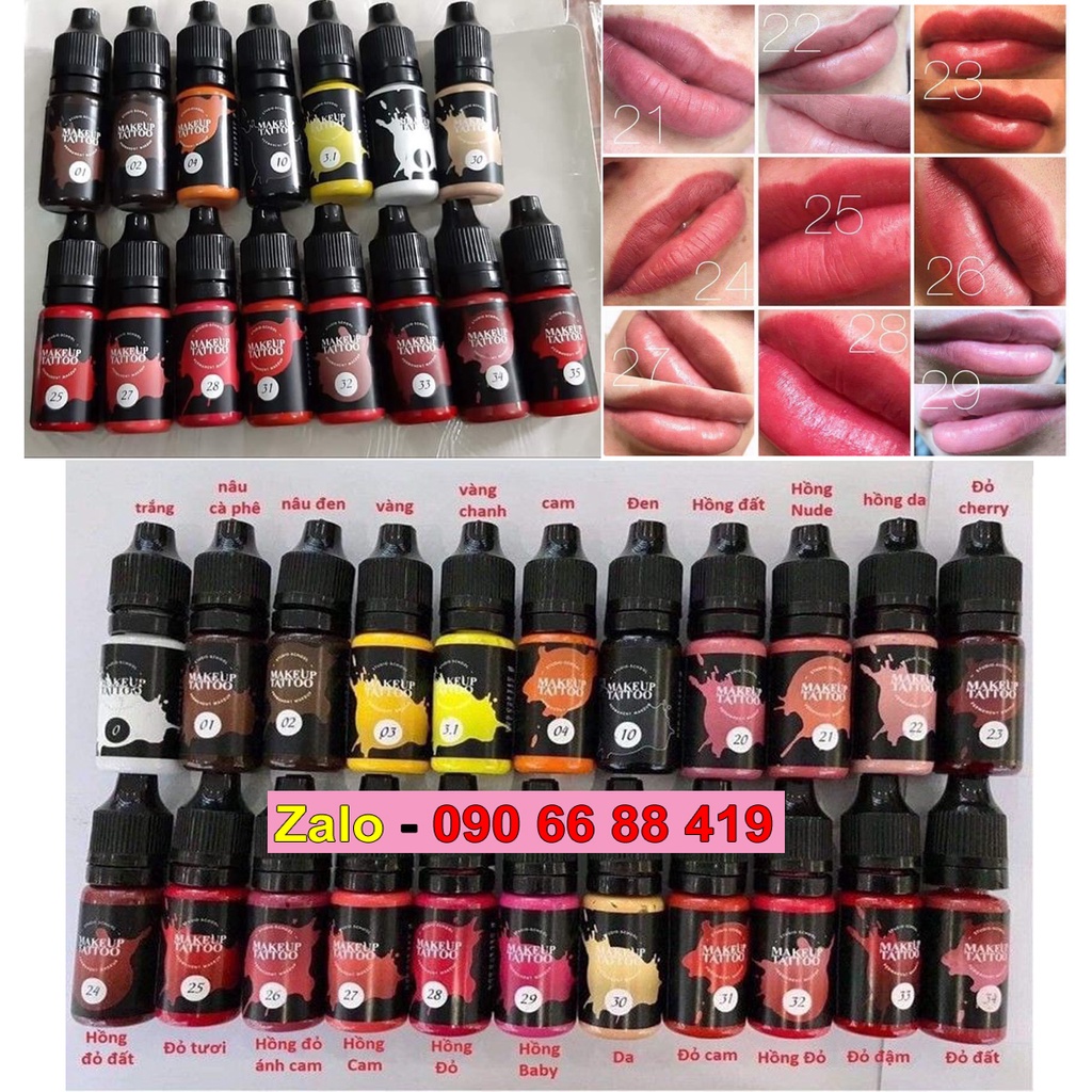 Mực phun xăm Makeup 10ml - Mực xăm mày môi trong veo đẹp đậm chất - Mực hữu cơ Nga nhanh bám