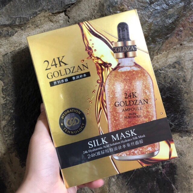 Hộp 10 mặt nạ lụa 24k Goldzan Silk Mask