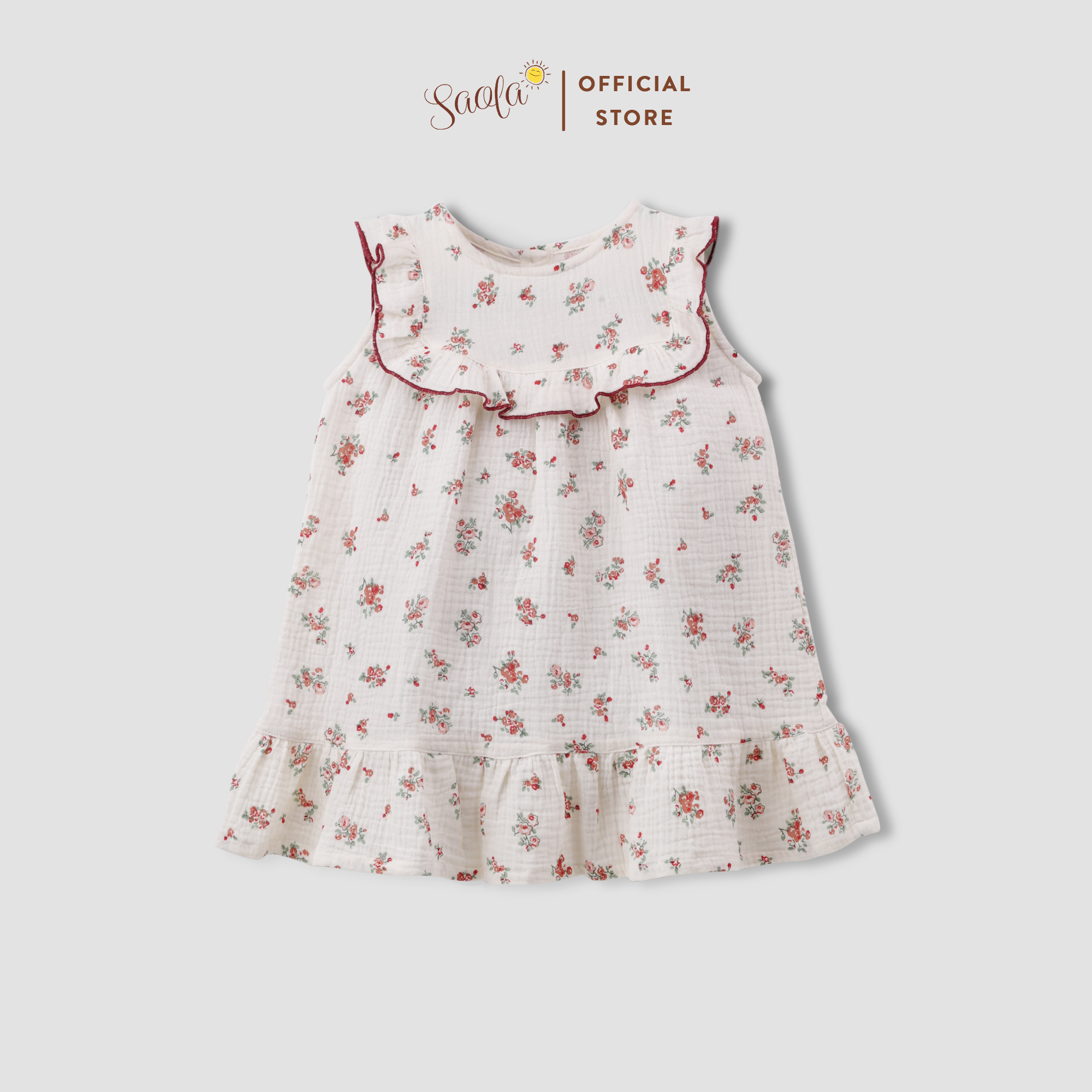 Babygirl dress with ruffles - drm019 - camellia dress - saola kids clothing
