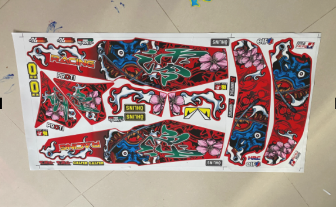 Tem rời Sirius daruma dán xe đỏ