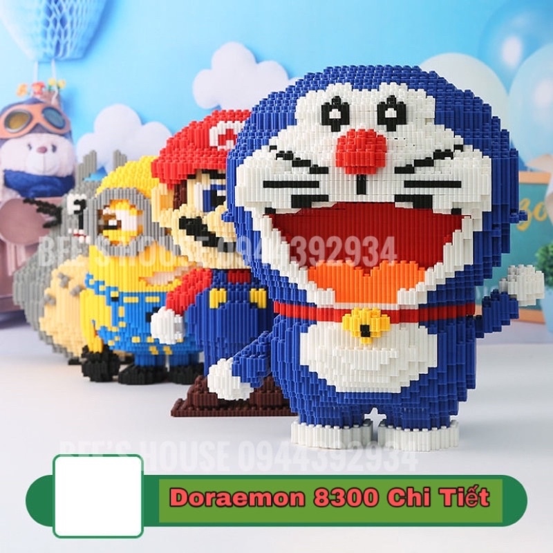 Mô hình lego Khối Lego Đồ chơi giáo dục trẻ em✓┅☞  Lego doremon - Đồ chơi xếp hình lắp ráp mèo máy doraemon siêu to nano block