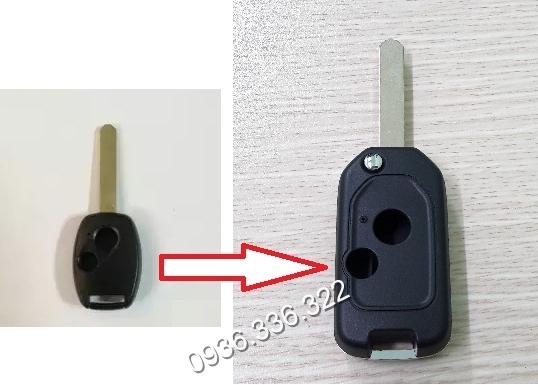 Vỏ chìa khóa (remote) gập thay thế vỏ chìa thẳng cho xe Civic