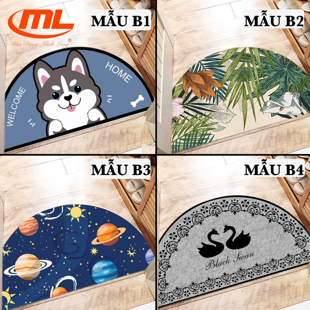 [ THẢM LAU CHÂN ] THẢM BÁN NGUYỆT 3D