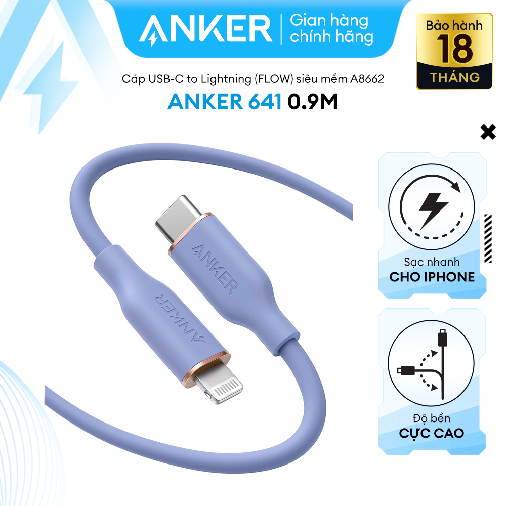 Cáp Anker Powerline III Flow USB-C to Lightning 0.9m - A8662