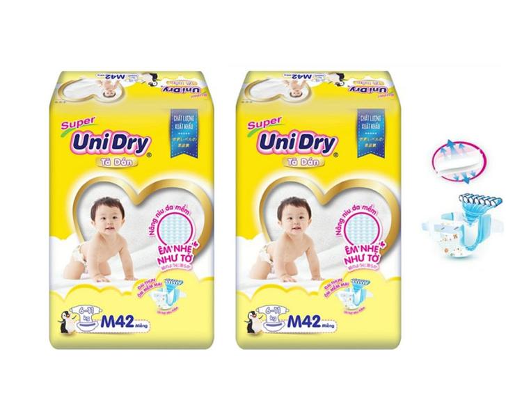 Combo 2 Bịch Tã Dán Siêu Thấm Unidry Đủ Size S48 - M42 - L38 - XL34 - Mẫu Mới