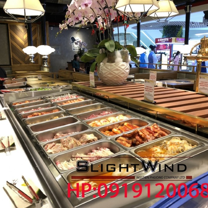 [HCM]Quầy buffet line giữ lạnh thịt và thực phẩm 20 khay - slightwind