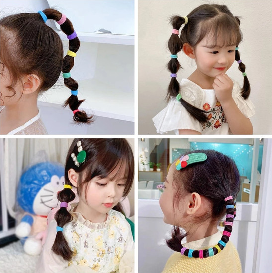 Bộ 500 dây thun cột tóc nhiều màu cho bé