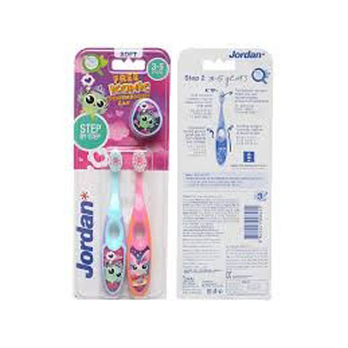 Combo 2 bàn chải đánh răng bé Jordan Step 2 (bé từ 3_5 tuổi)