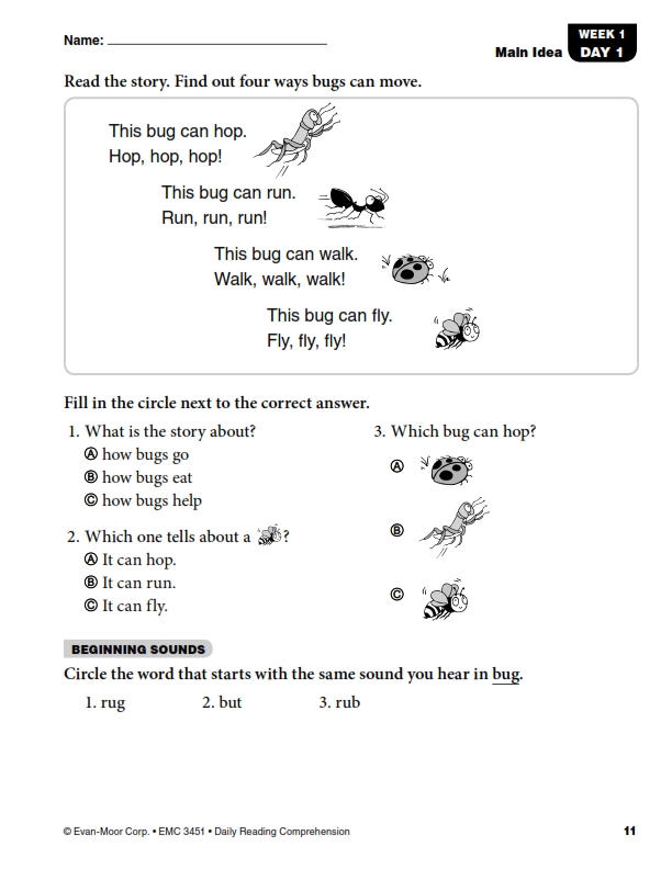 Daily reading comprehension - Evan moore - Sách luyện đọc hiểu tiểu học.