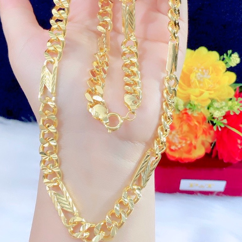 Dây chuyền nam kiểu xích chữ N mạ vàng 18k loại dây lớn