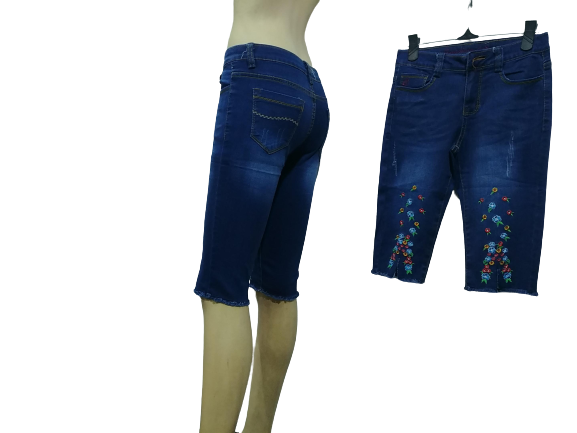 [HCM]quần jean nữ lửng gối thêu lai
