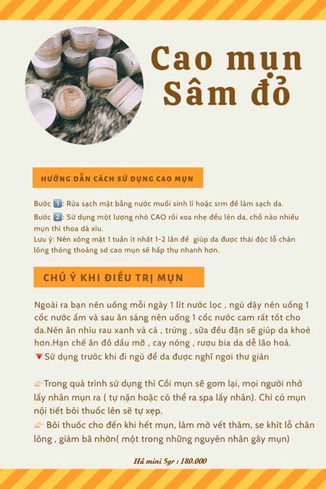 Cao Mụn Sâm Đỏ - Hết mụn, mờ thâm hiệu quả sau 7 ngày (hủ  15gr)