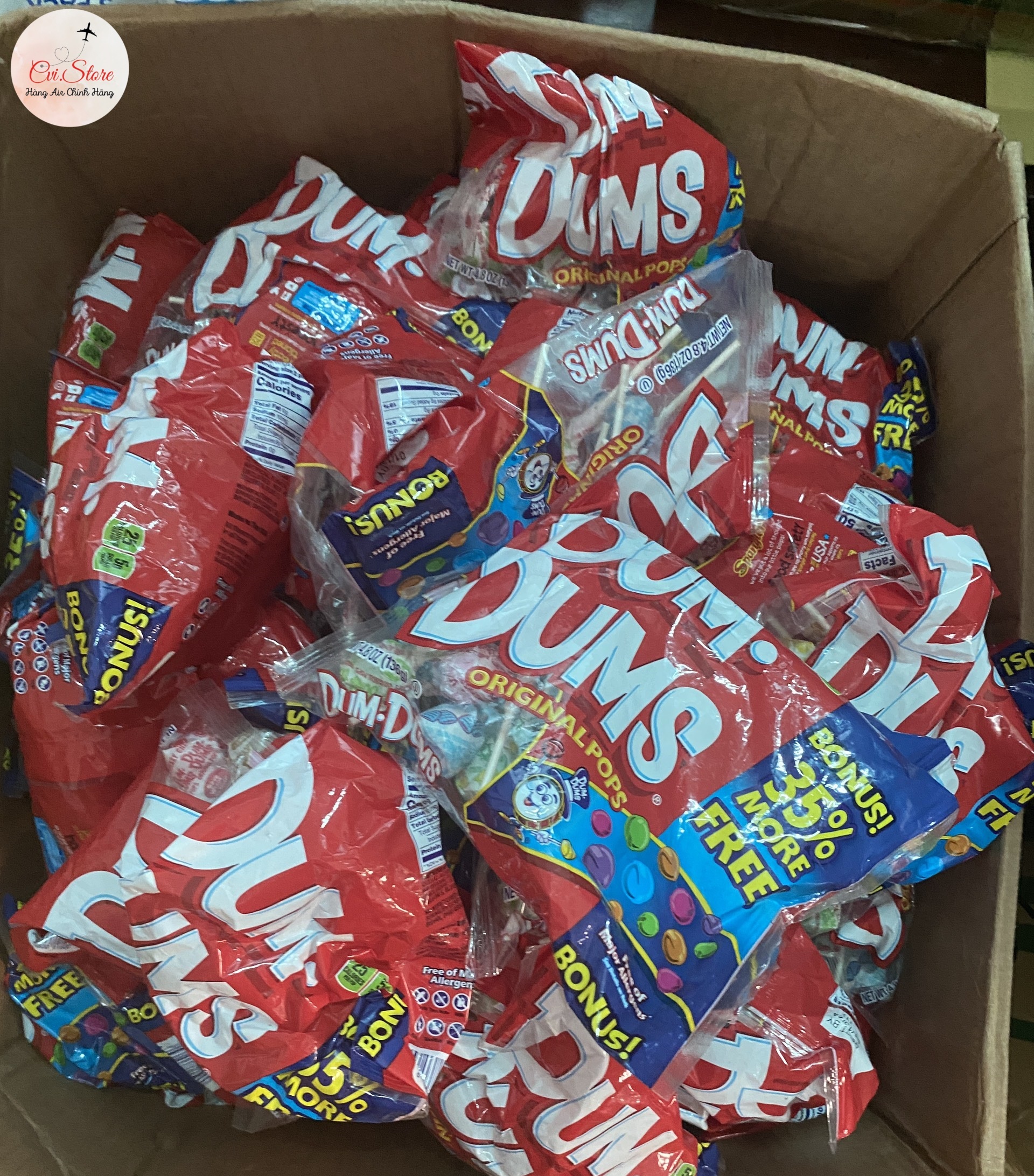 Kẹo Mút Dum Dums Original Pops – Bịch 21 Que -Cvi Hàng Mỹ