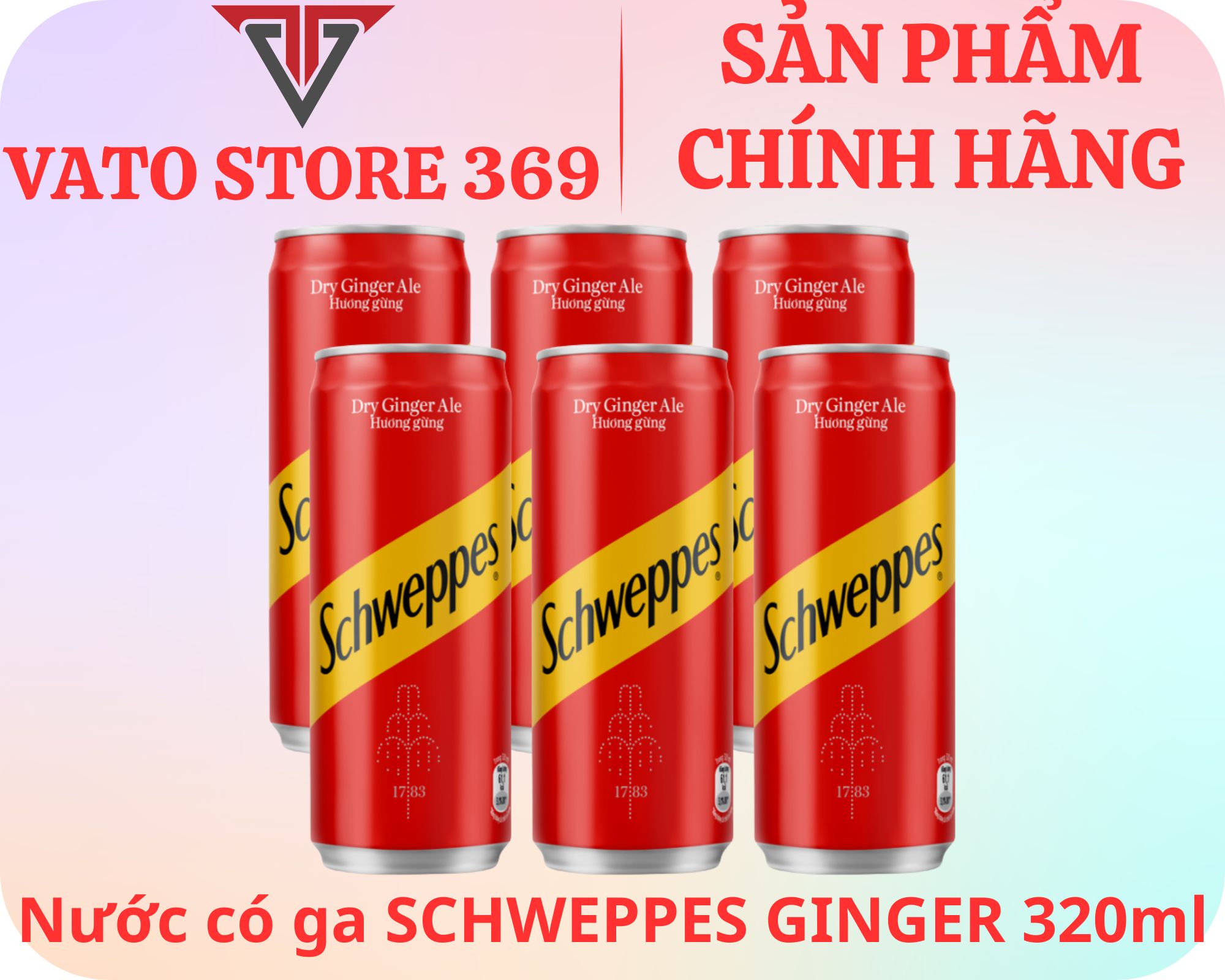 Nước soda schweppes ginger hương gừng lon 320ml