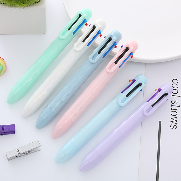 Bút bi bấm 6 ngòi đơn sắc