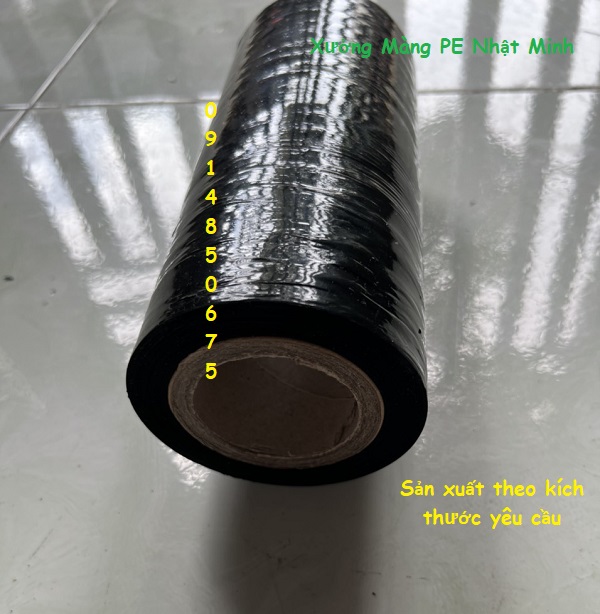 Màng PE đen quấn hàng 10cm 400g