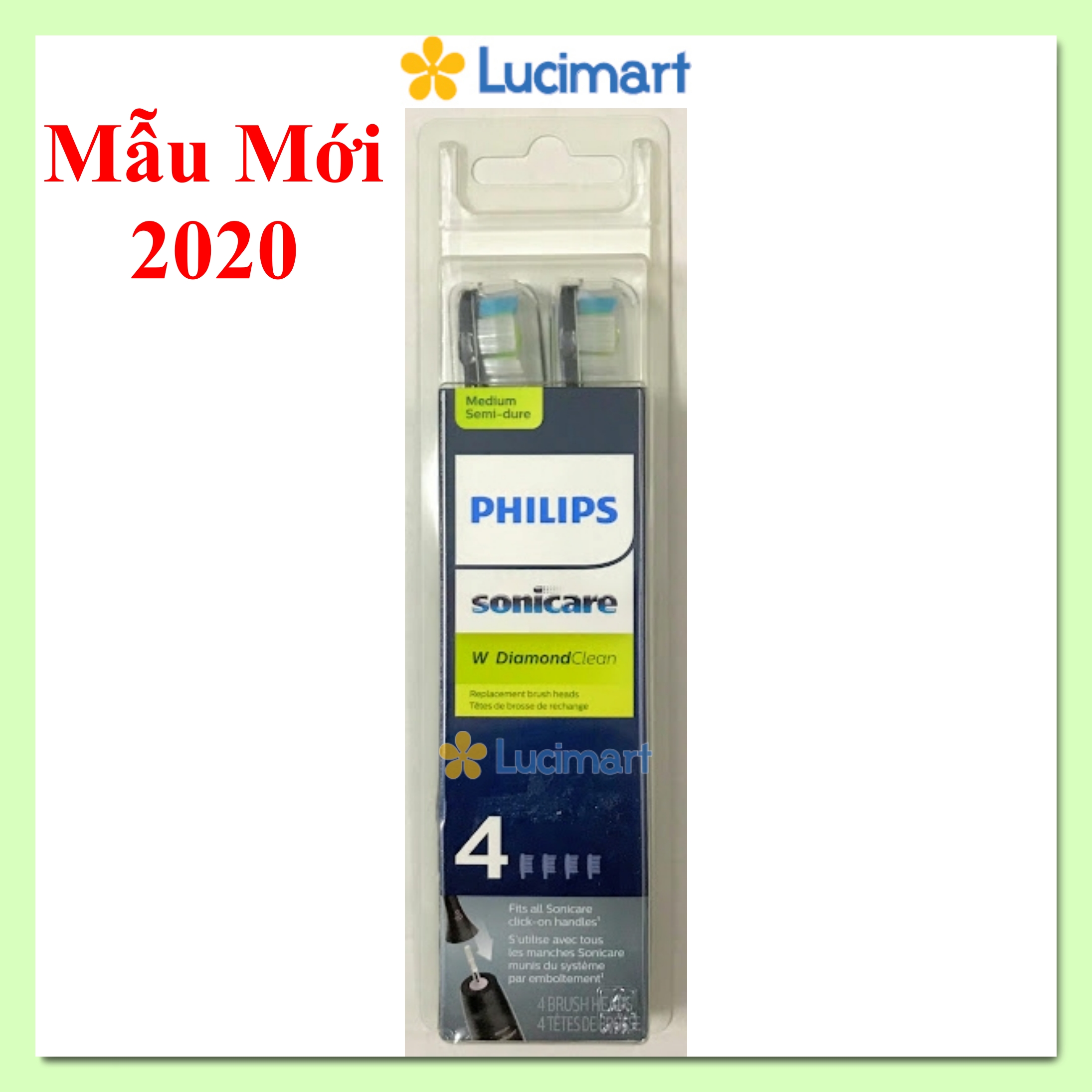 Đầu bàn chải điện Philips Sonicare W Diamond Clean Black [Hàng Mỹ]
