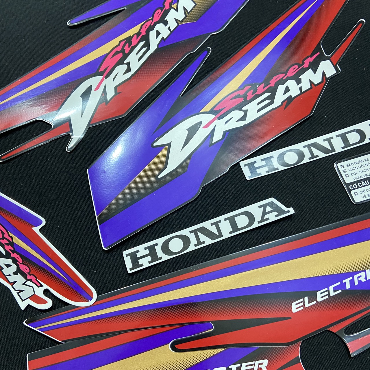 [HCM]( MÀU NÂU TÍM ) Bộ tem rời dán xe Super Dream đời đầu năm 1999-2000