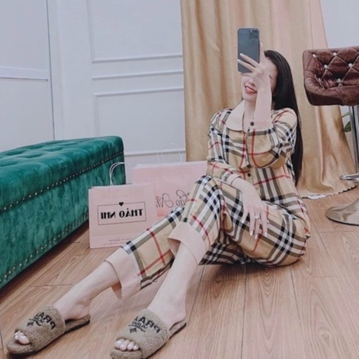 BỘ NGỦ LỤA DÀI TAY mango mềm mịn không nhăn pyjama mặc nhà