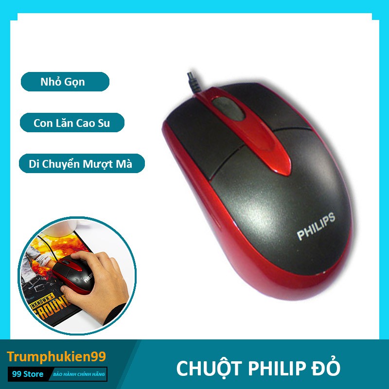 CHUỘT MÁY TÍNH PHILIPS CỔNG USB NHỎ GỌN