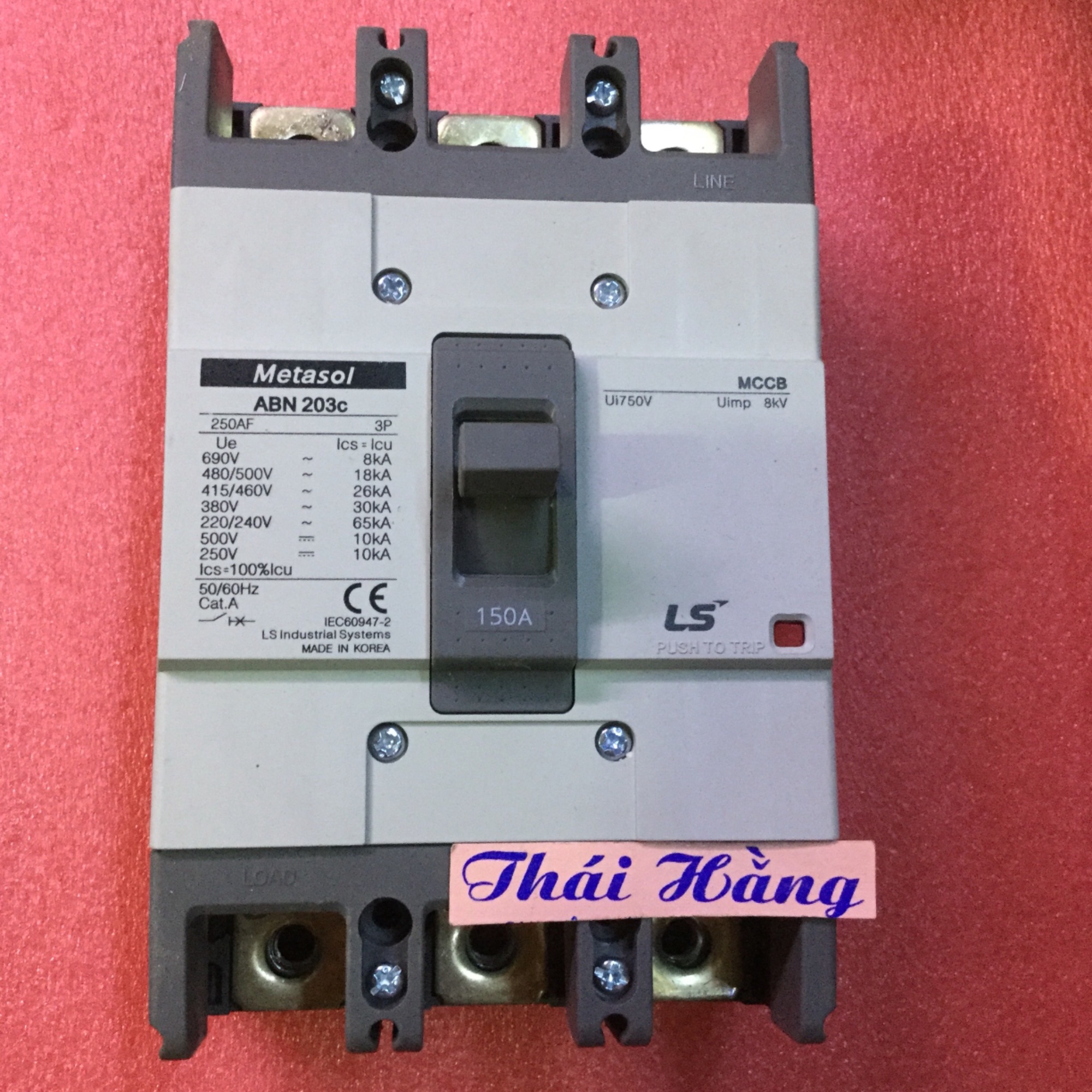 Attomat Metasol ABN203c-3 pha -150A-LS