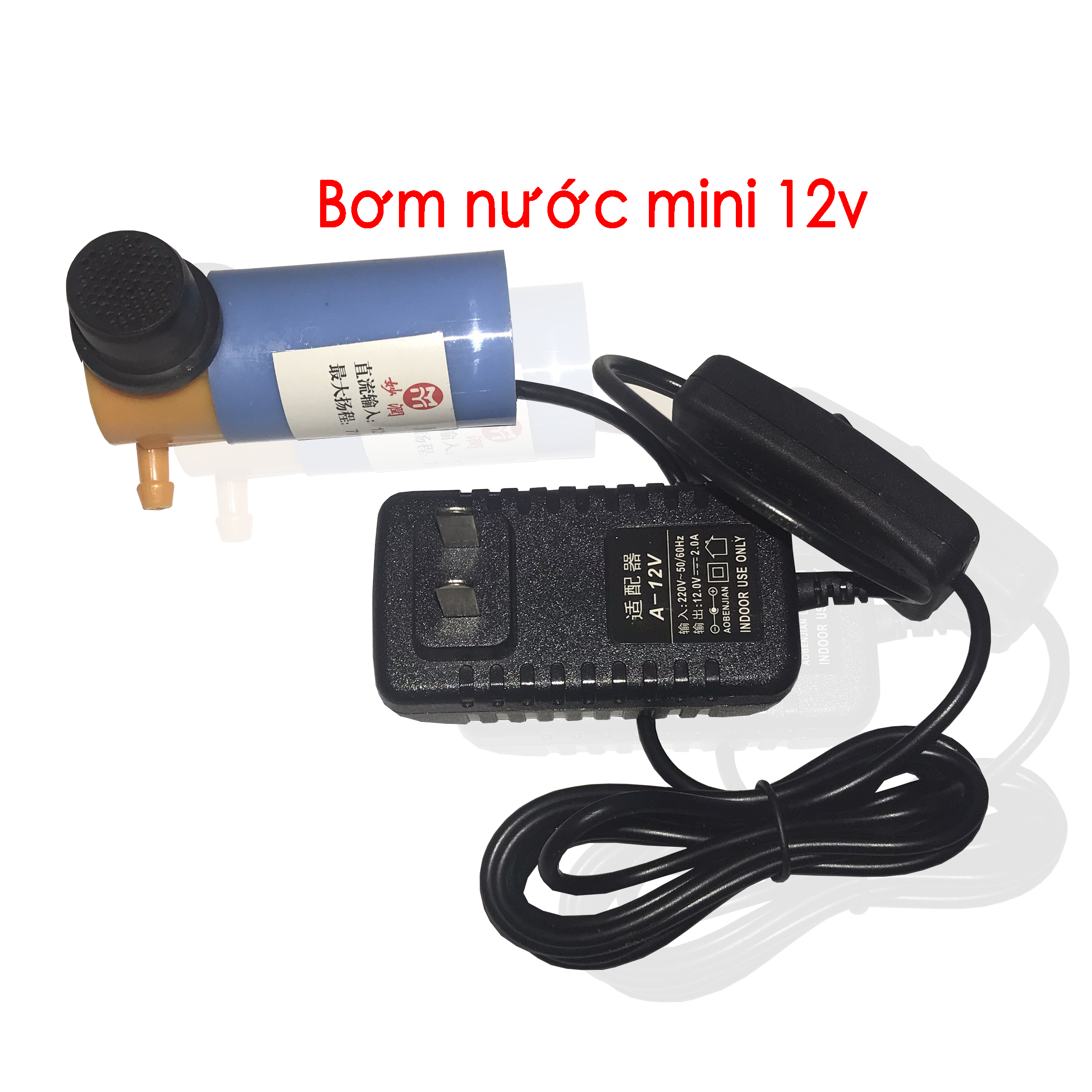 Máy bơm nước chống bụi cho máy cắt rãnh tường-Bơm mini 12V.
