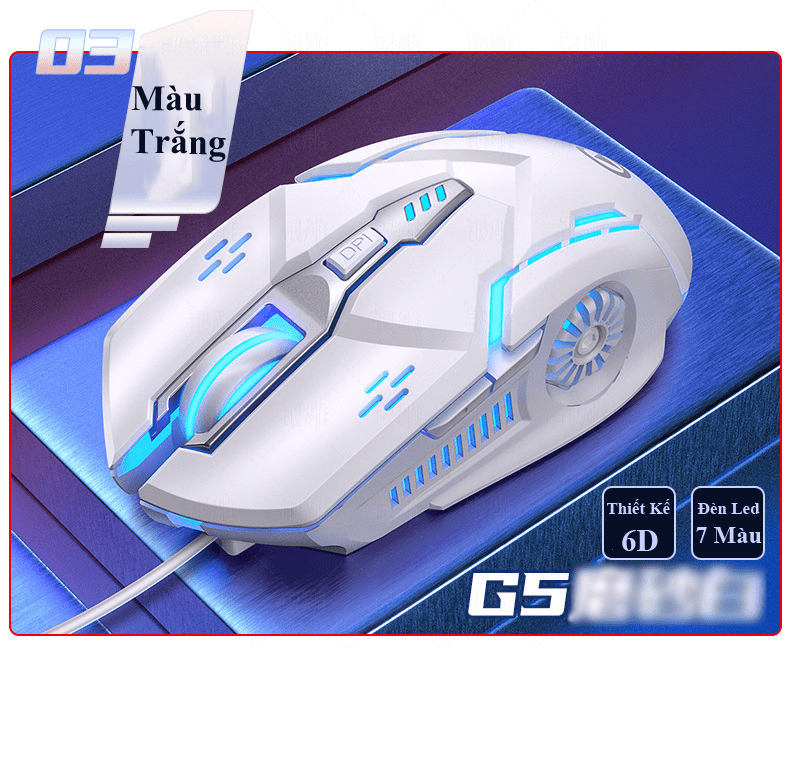 Chuột gaming yindiao g5 6d 4 tốc độ cho pubg