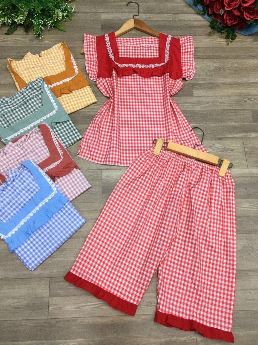 SET BỘ LỤA MẶC NHÀ TAY CÁNH TIÊN DỄ THƯƠNG (ẢNH THẬT) SIZE 40-55KG