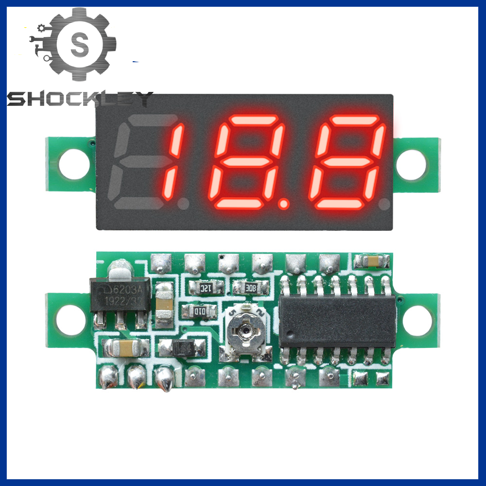Shockley 0.28" Red LED DC Voltmeter Digital Display Voltmeter 0-100v Voltage 12V 24V