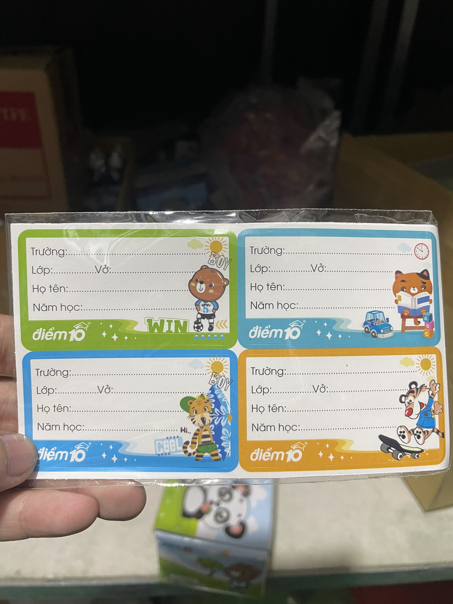 (1 Xấp) Nhãn vở học sinh Điểm 10 Thiên Long TP-NBL02 (16 cái/xấp)