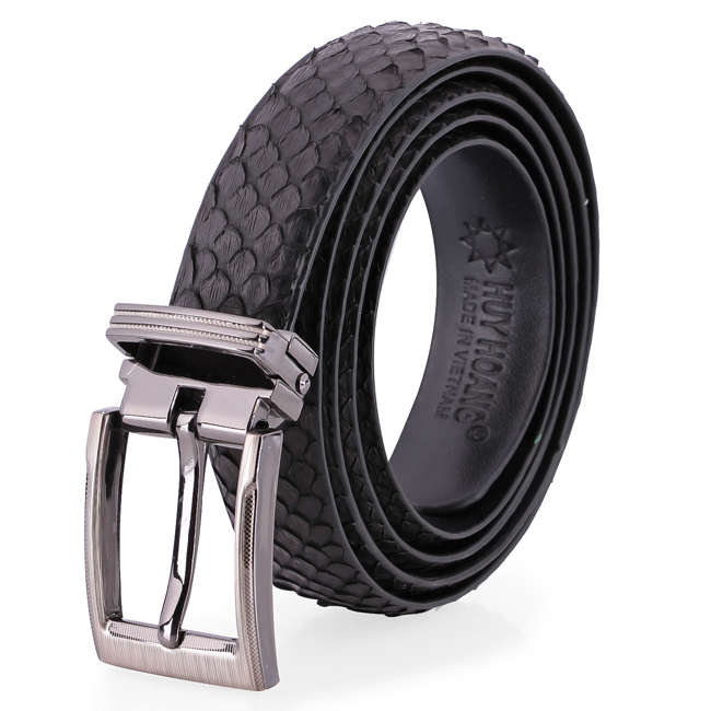 Dây thắt lưng nữ da trăn  màu đen HK5301