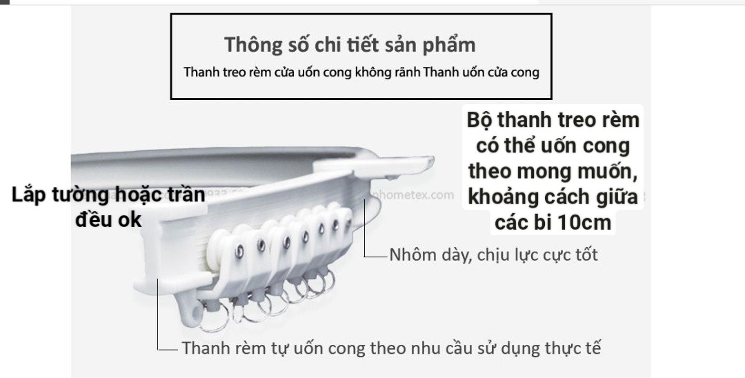 Thanh treo rèm cửa dài 1m50 nhiều mẫu khác nhau