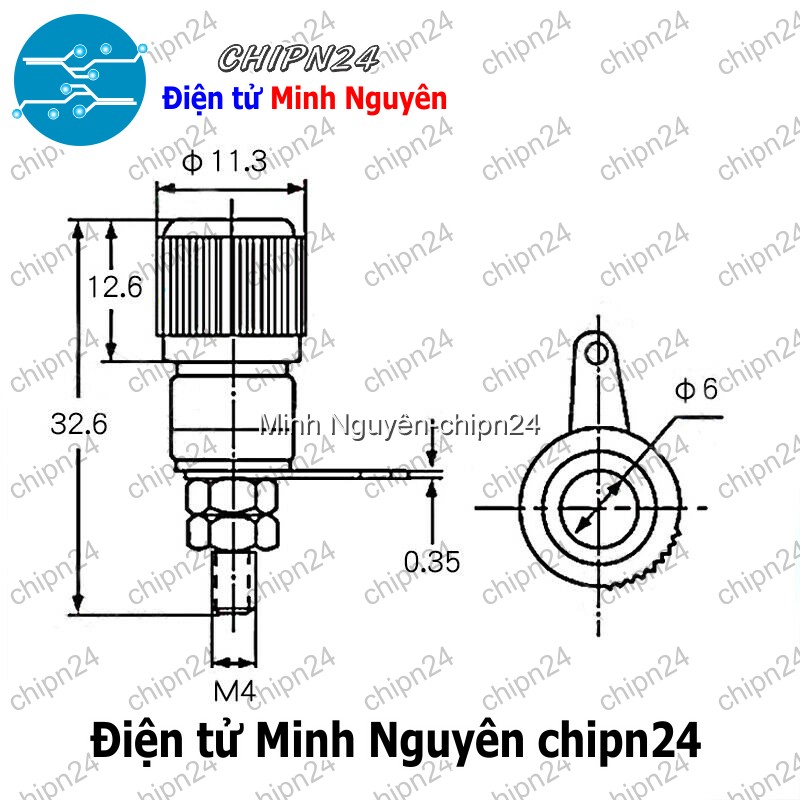 [2 cái] (F108.3) Đầu Jack chuối JS-910B 4mm Đỏ - HH004019
