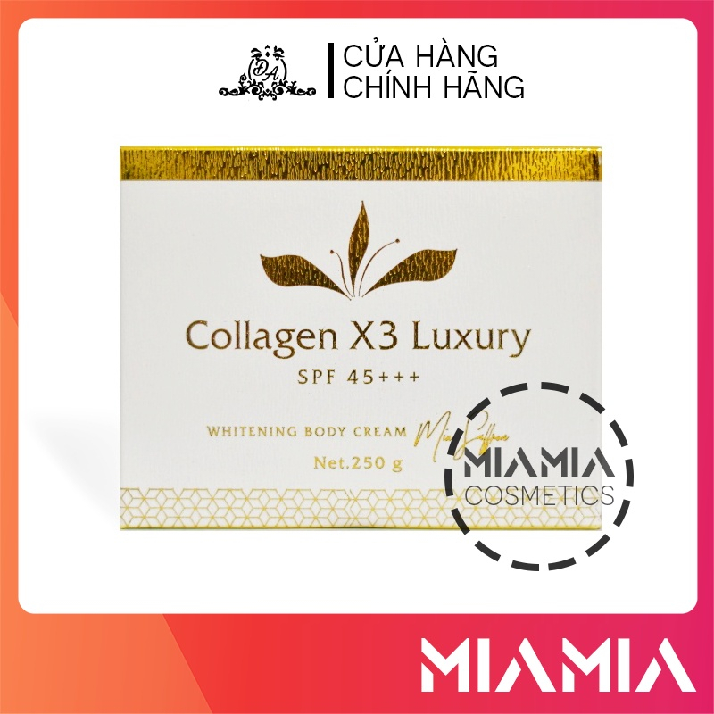 Combo dưỡng da kem body collagen x3 + tắm trắng luxury + kích trắng collagen x3