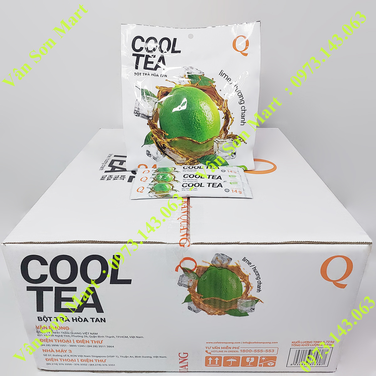05 bịch trà Chanh Cool Tea Trần Quang 336g (24 gói dài x 14g)