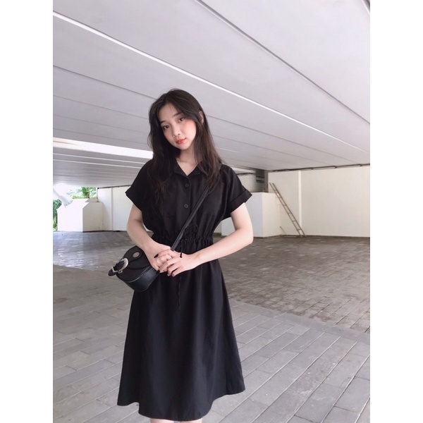 [3-5/8 Hoàn Tiền 25%]Đầm sơ mi dây rút eo JulieHouse