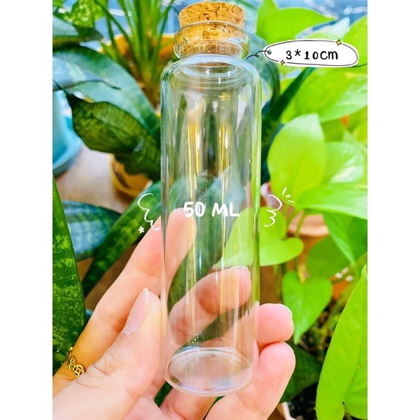 【SET 10】Lọ thuỷ tinh nút bần cao cấp đường kính 3cm【10ml,15ml,20ml,25ml,30ml,40ml,50ml,60ml】