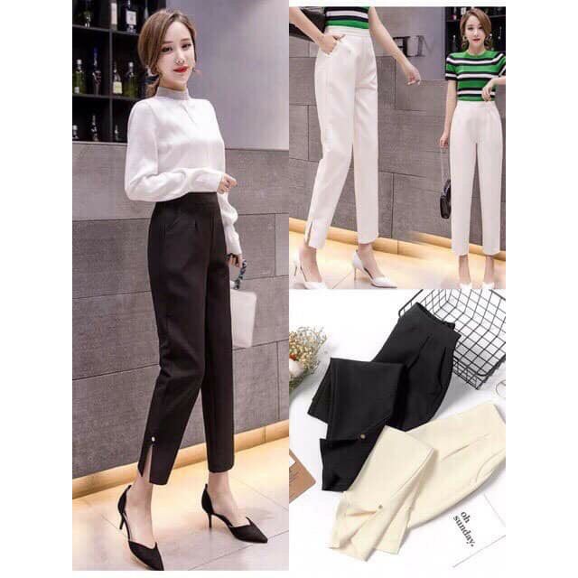 Quần baggy nữ , Quần baggy xẻ tà sang chảnh ,Chất liệu tuyết mưa cao cấp dày dặn ,đứng sóng quần ,khóa sườn giọt lệ , Hỗ trợ ship -Thời trang nữ Keni