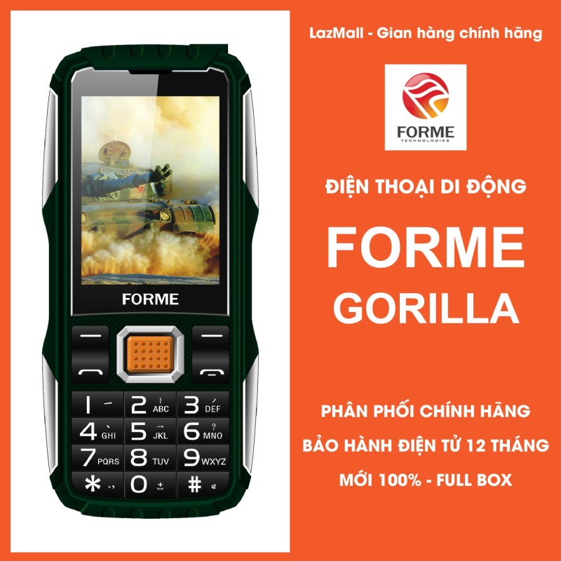 Điện Thoại Di Động Forme Gorilla, màn hình 2.4inch, Pin 2500mAh, Loa to rõ, font chữ lớn - Phân phối chính hãng