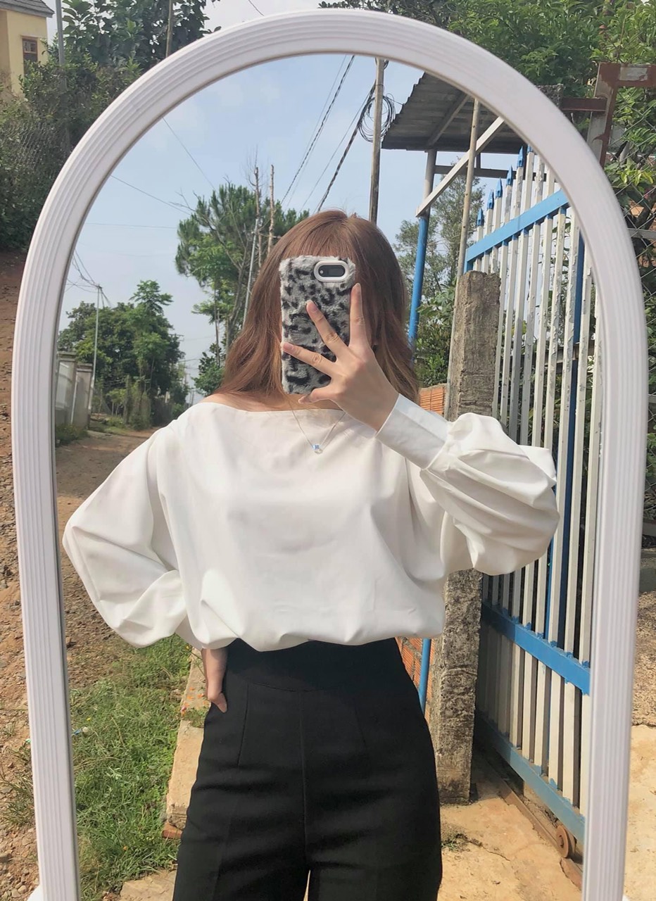 ÁO THUN LỆCH VAI TAY BỒNG