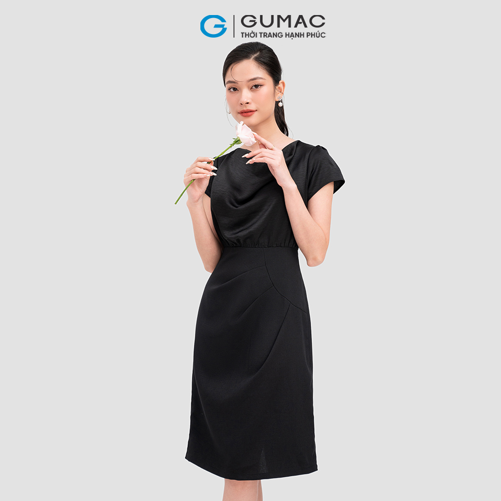 Đầm cổ đổ thời trang GUMAC DC11069