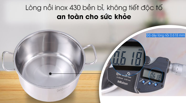 Nồi inox Nắp Inox 26cm HT Cook
